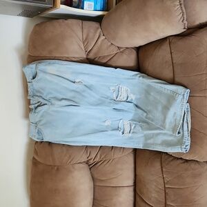 Light blue distress baggy jeans